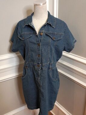 Bebe The Shirt Denim Dress, Size XL